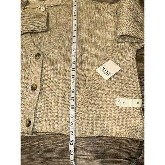 A.N.A. Womens PS Beige Oatmeal Marled Cable Knit V-Neck Sweater. Size XL. NWT. 9 - Picture 7 of 7